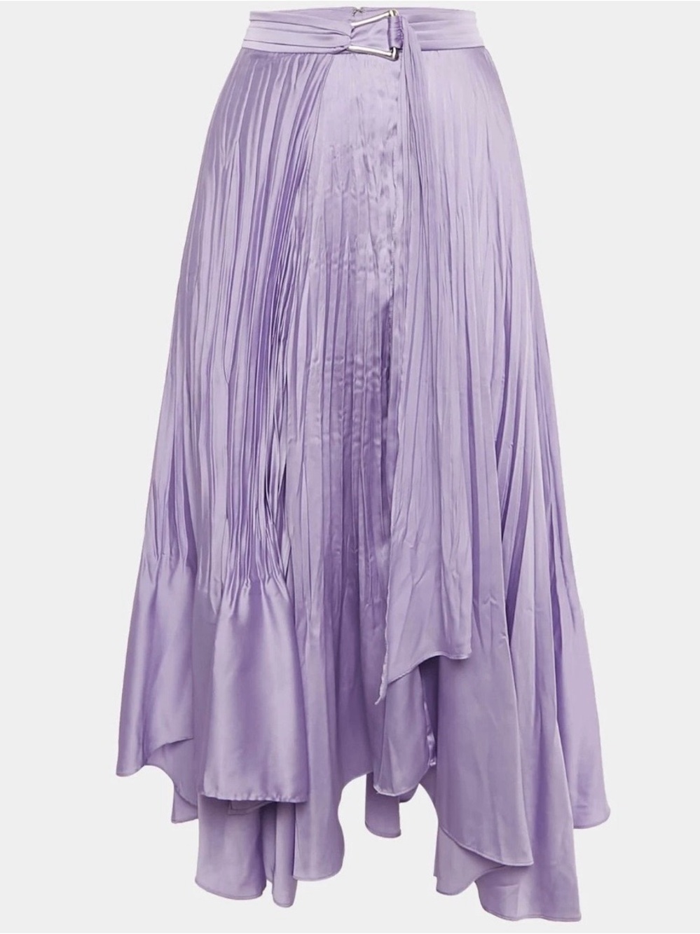 JOHNATHAN SIMKHAI Lavender Pleated Satin Maxi Skirt - Women Size 4
